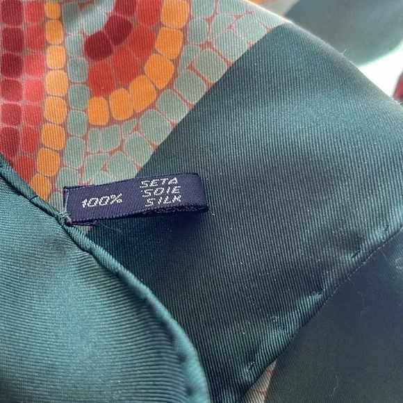 Valentino Colorful Mosaic Printed Silk Square Scarf. P10/A - Picture 5 of 6